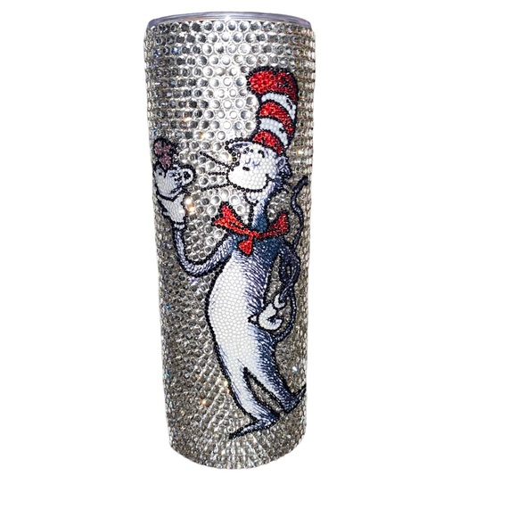 Cat in the hat bedazzled tumblers 20oz - Picture 2 of 4